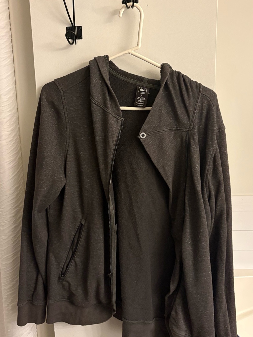 REI Women’s grey Hooded Zip Jacket